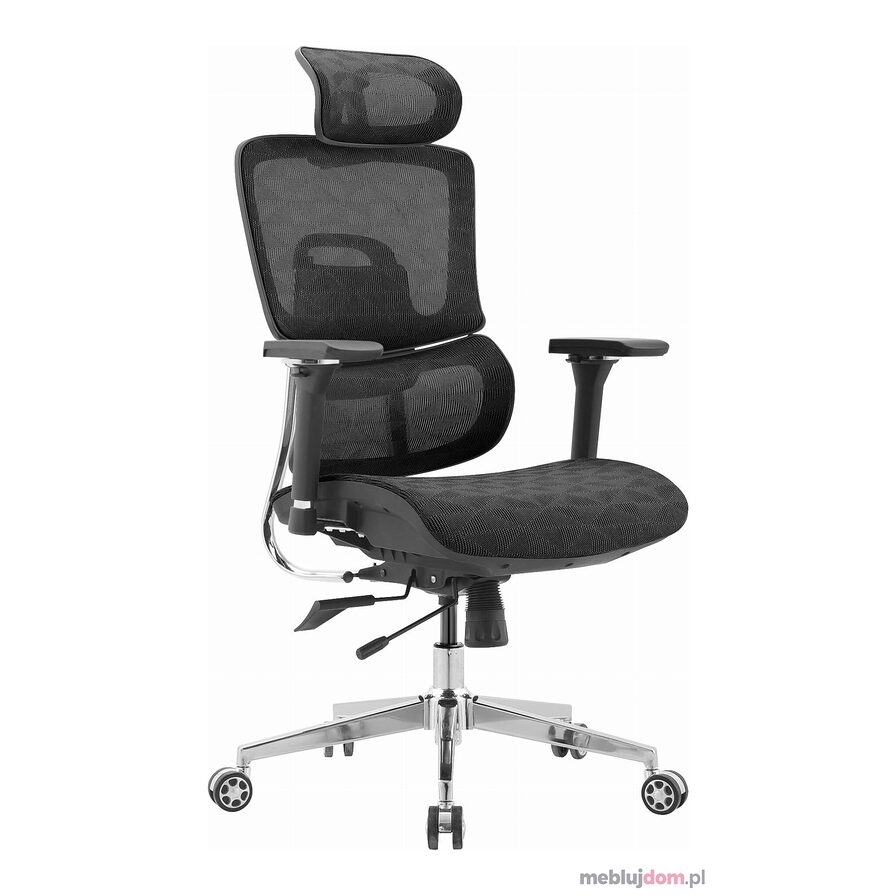 Fotel biurowy ergonomiczny ERGONOBLE 3055 Siatka - Czarny