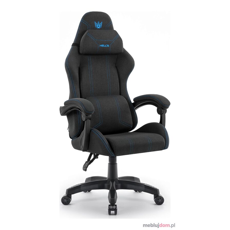 Fotel gamingowy HC-1014 Tkanina czarno- niebieski