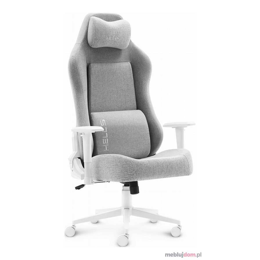 Fotel gamingowy obrotowy HC-1009 XXL szary na białym stelażu