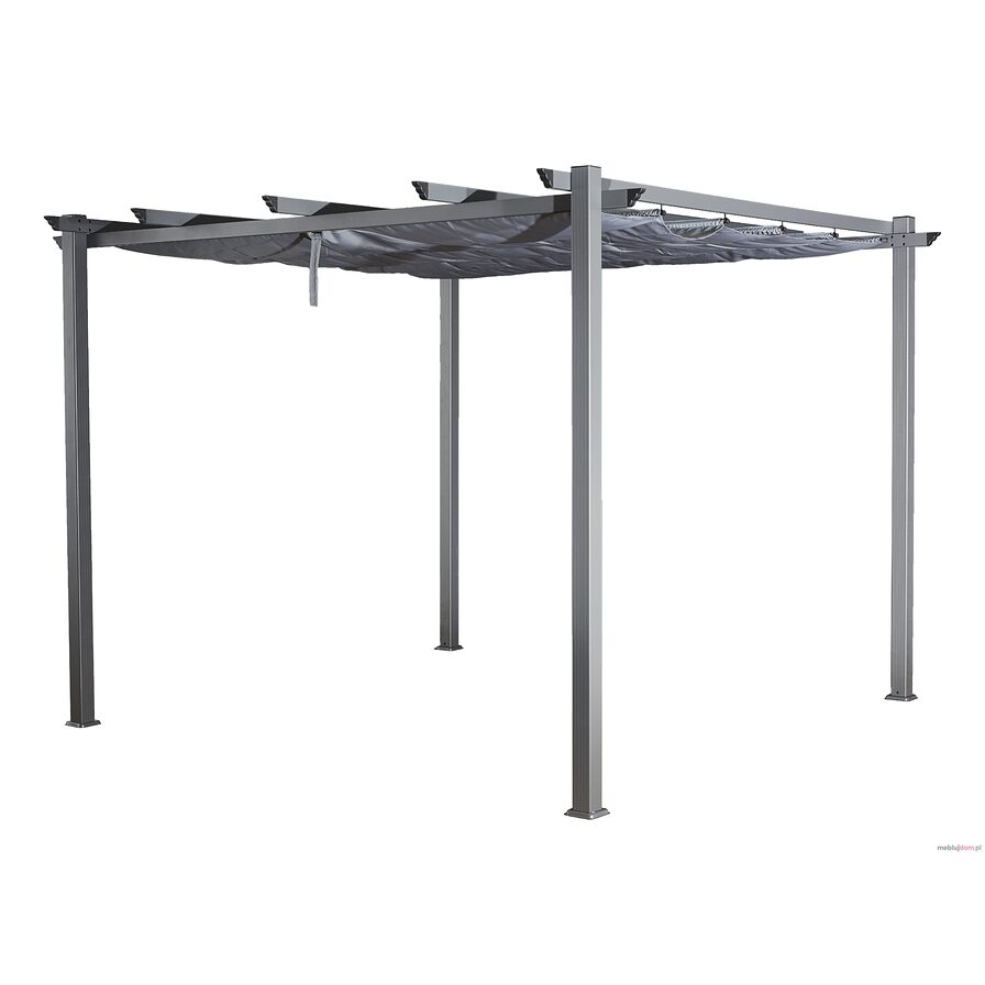 Pawilon ogrodowy AZ.003.A szary aluminiowy z dachem rozsuwanym