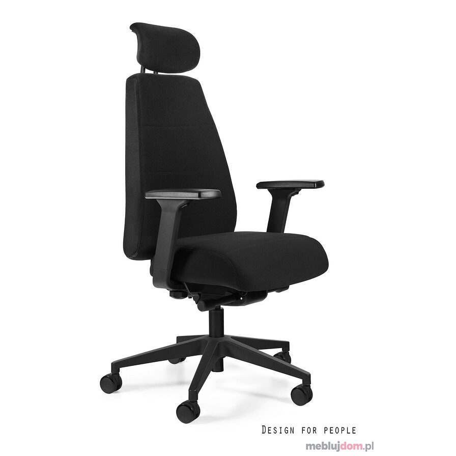 Fotel ergonomiczny SIGMA Unique czarna tkanina przód fotela