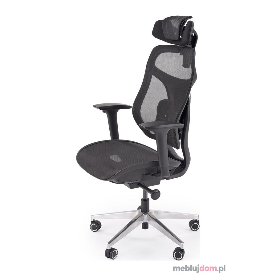 Fotel ergonomiczny OTIS Halmar czarny z aluminiową podstawą