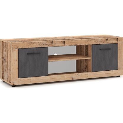 Szafka RTV BLAGO 140 CM SUROWY DĄB + GRAFIT