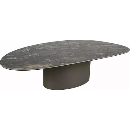 Ława BELLO A CERAMIC Signal w odcieniu czarnego połysku Vulcano na metalowej podstawie