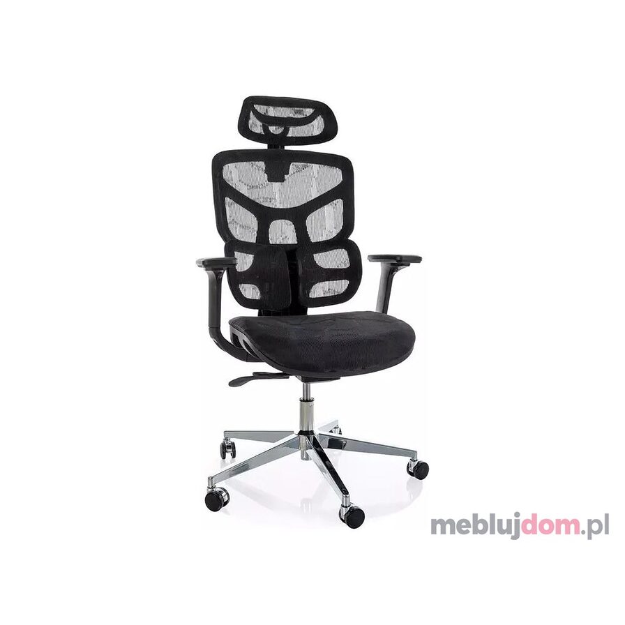 Fotel ergonomiczny EQ-1 Signal w czarnym odcieniu