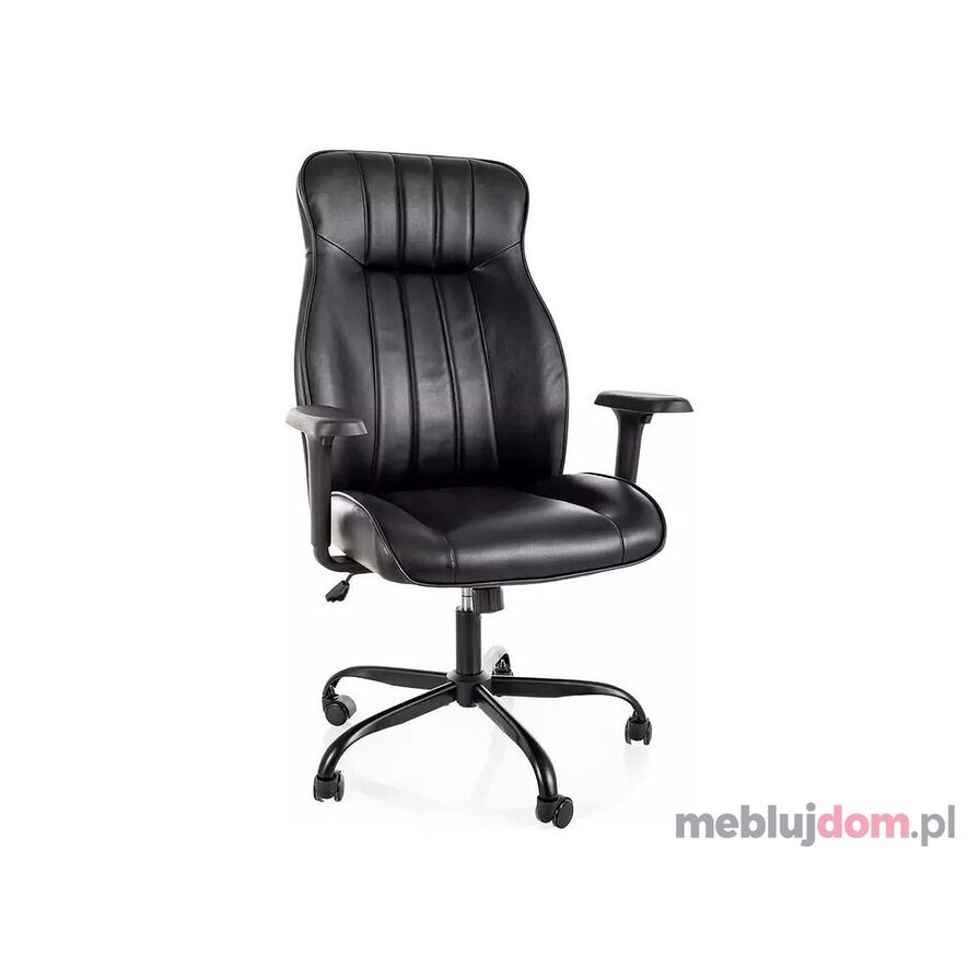 Fotel obrotowy Q-093 Signal w czarnym odcieniu z podłokietnikami 3D