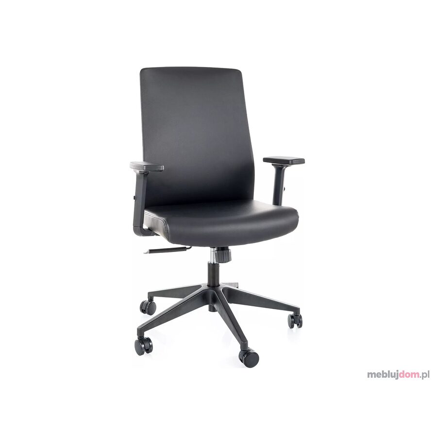 Czarny fotel ergonomiczny Q-085 Signal z regulowanymi podłokietnikami