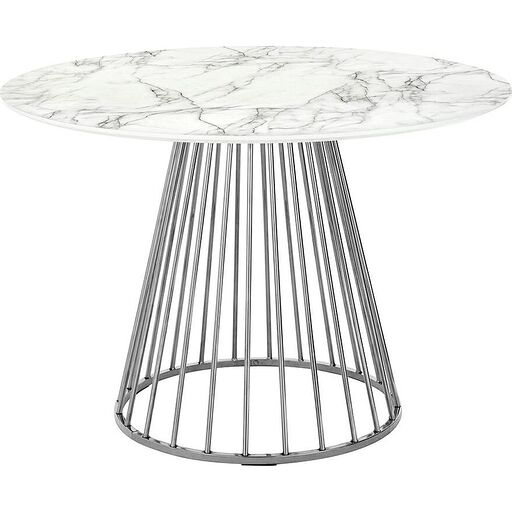 Stół GLAM MARBLE 110 - MDF chromowana podstawa
