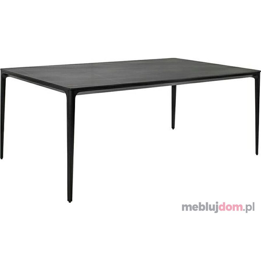 Stół SLIM 140x80 czarny - ceramiczny marmur aluminium