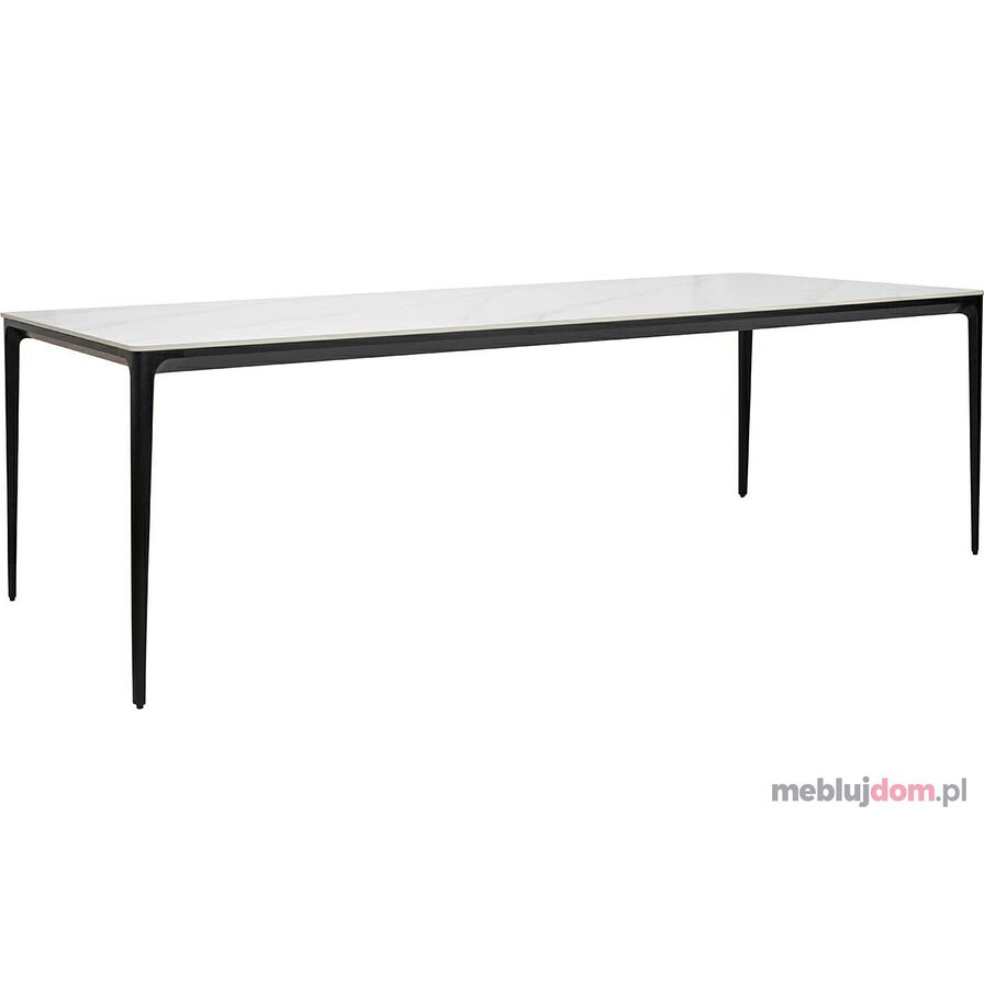 Stół SLIM 240x100 biały czarny - ceramiczny marmur aluminium