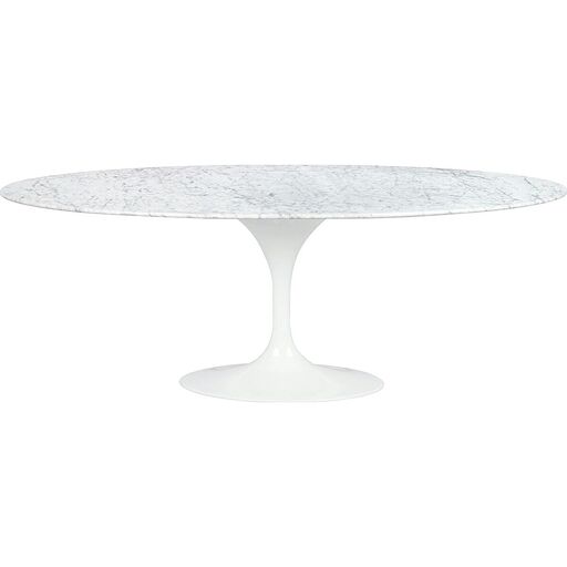 Stół TULIP ELLIPSE MARBLE CARRARA 200 biały - marmur metal