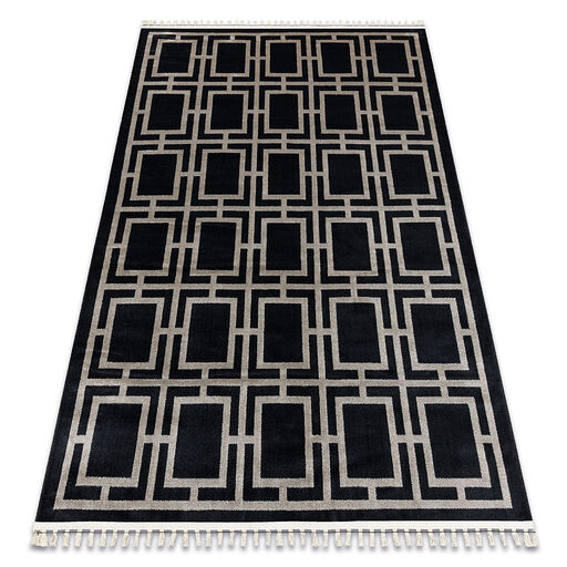 Dywan AMOUR 53078B czarny - Geometryczny, linie nowoczesny, elegancki