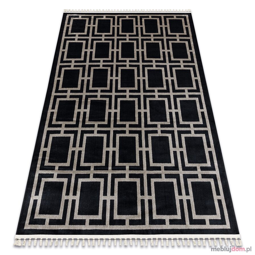 Dywan AMOUR 53078B czarny - Geometryczny, linie nowoczesny, elegancki