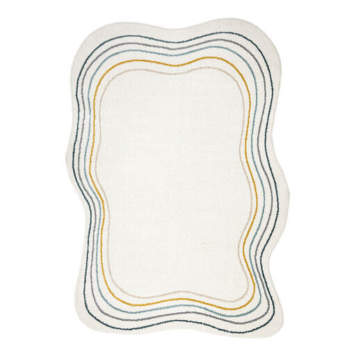 Dywan FUSION 5707 biały / ciemny zielony Shape - Abstrakcja, nowoczesny, abstrakcyjny, nieregularny
