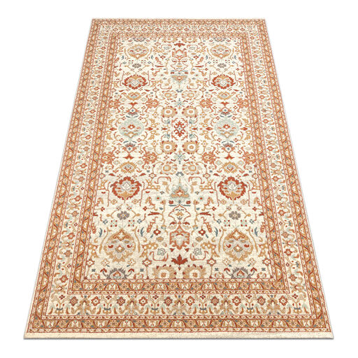 Dywan SOHO 477.26.LA100 wełniany OSTA - Ornament, ramka naturalny beż / terakota
