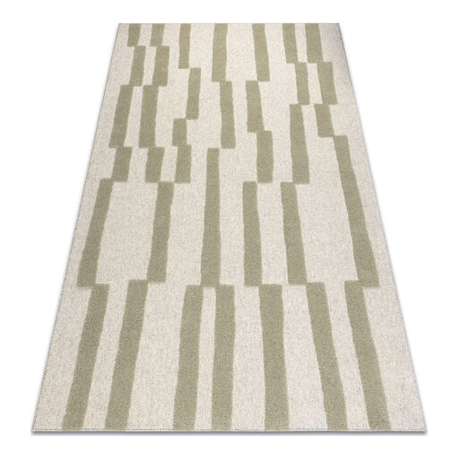 Dywan FLUX 461.109.SA400 wełniany OSTA - Geometryczny, strukturalny, loftowy beż / zielony