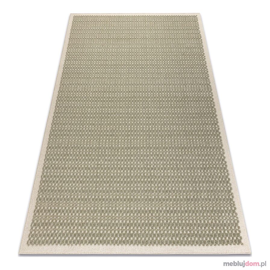 Dywan FLUX 461.139.SA400 wełniany OSTA - Geometryczny, strukturalny, loftowy zielony / beż