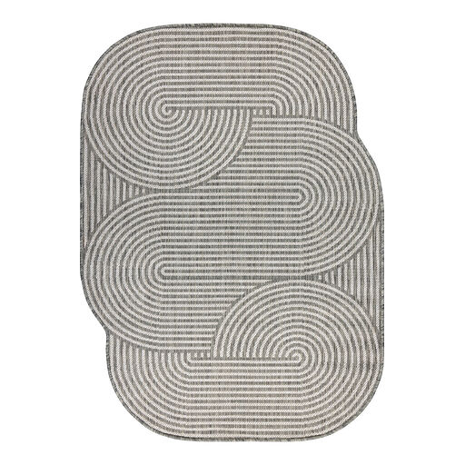 Dywan ORGANIC 1835 sizal Geometryczny ecru / szary - naturalny, nowoczesny nieregularny kształt