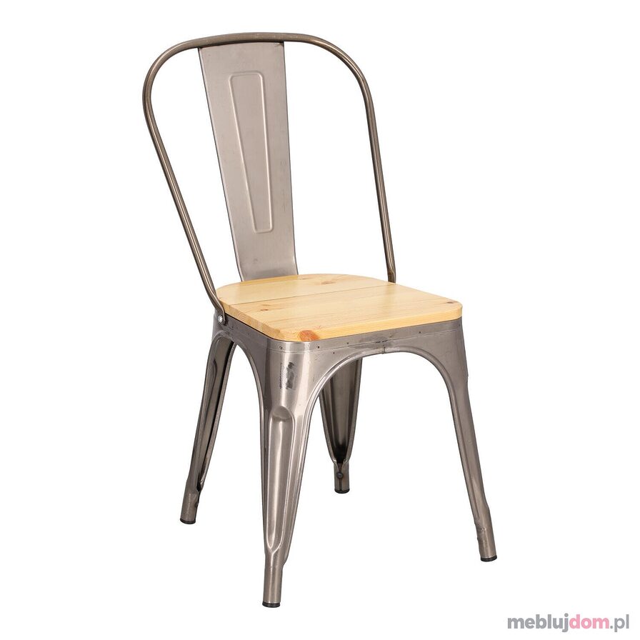Krzesło Paris Wood metaliczne sosna naturalna
