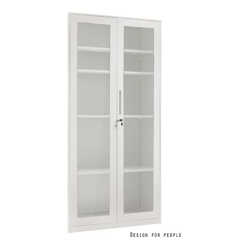 Szafa biurowa XD-027 z przeszkleniem Unique biała