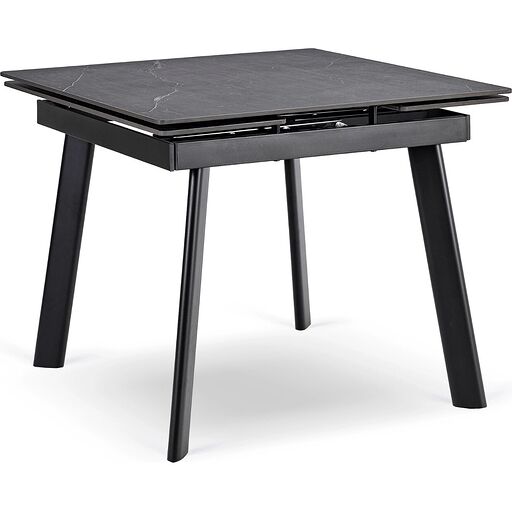 Stół LARES Ceramiczny Rozkładany 90-150 cm Czarny Marmur/Czarny