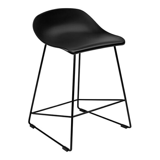 Krzesło barowe ROLF czarne 66 cm - polipropylen metal