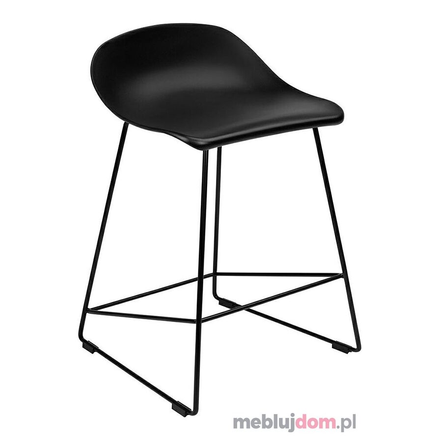Krzesło barowe ROLF czarne 66 cm - polipropylen metal