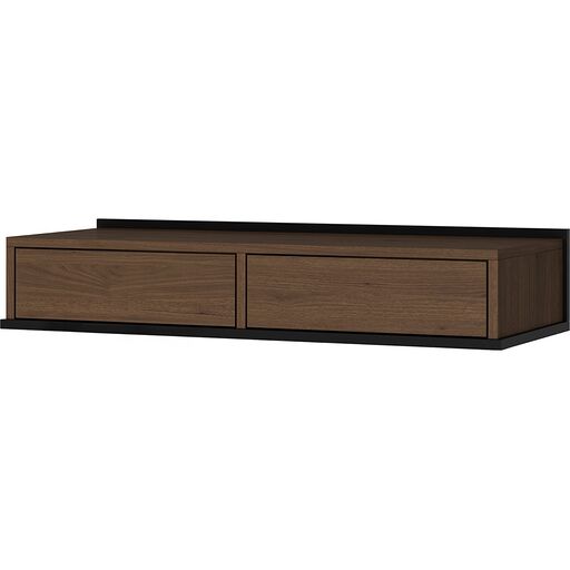 Konsola wisząca Zenar 100 cm z szufladami - orzech elegant / czarny