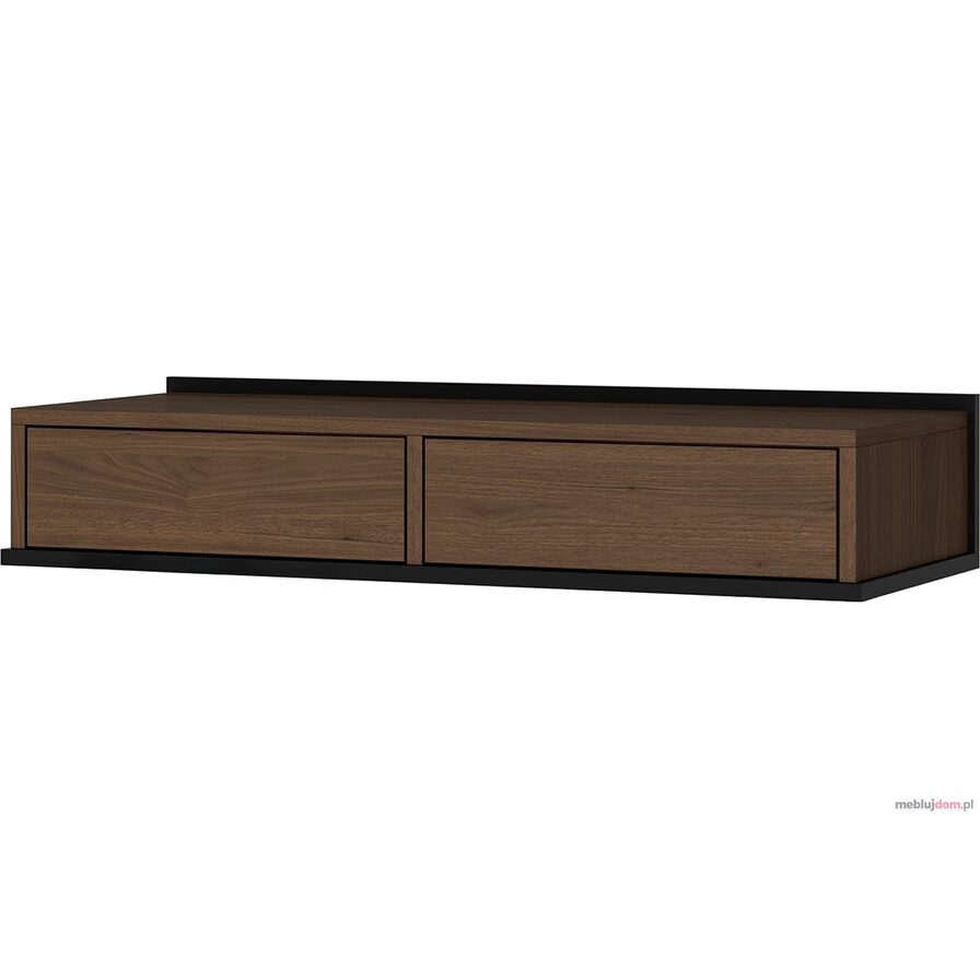 Konsola wisząca Zenar 100 cm z szufladami - orzech elegant / czarny