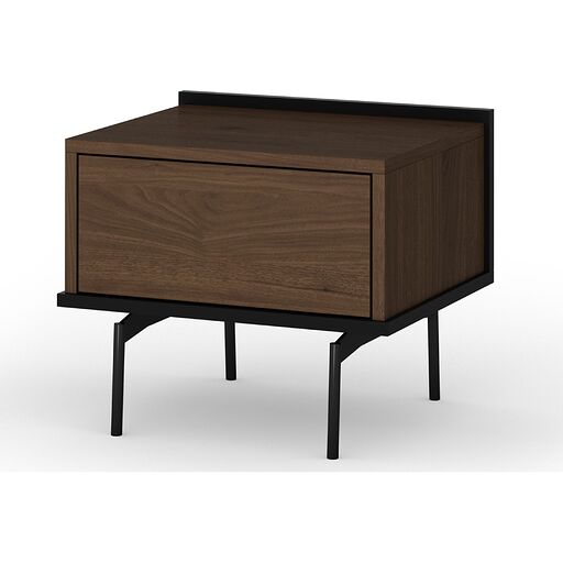 Szafka nocna Zenar z szufladą 50 cm - orzech elegant / czarny