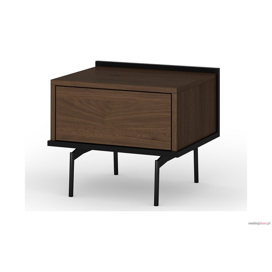 Szafka nocna Zenar z szufladą 50 cm - orzech elegant / czarny