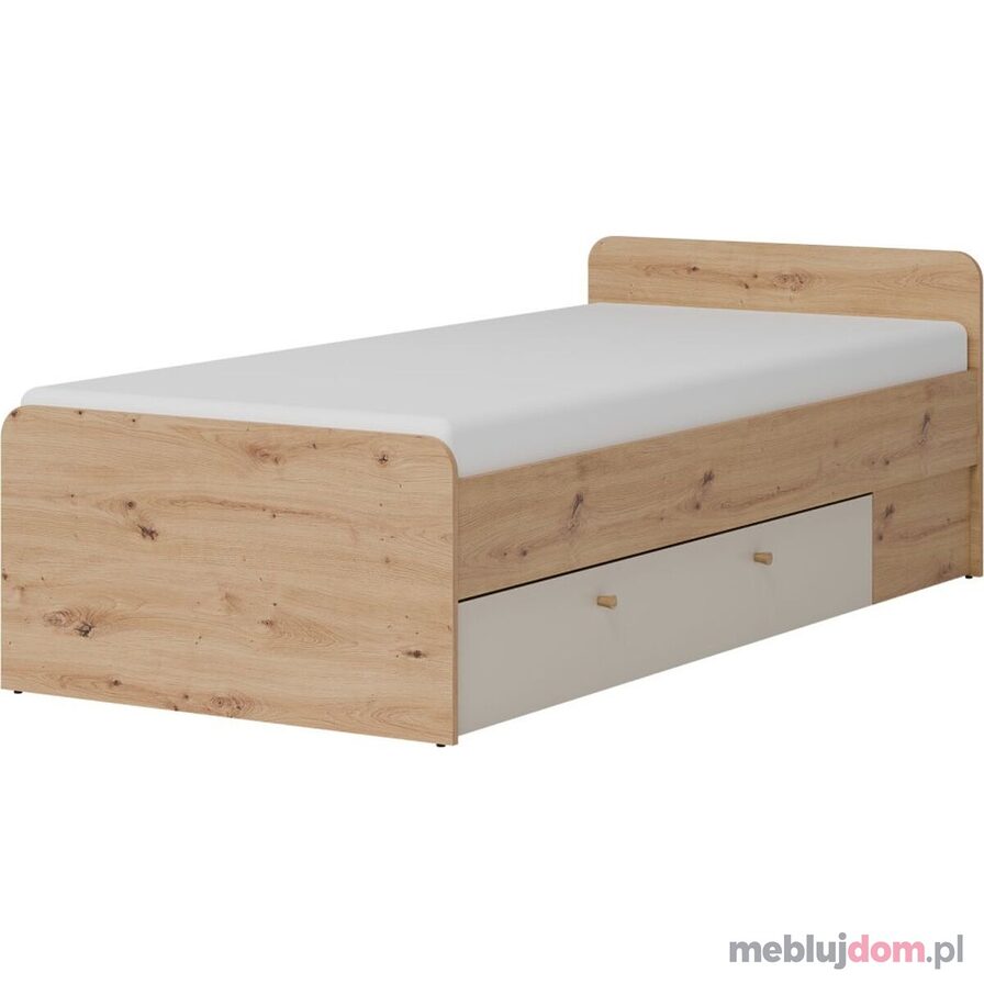 Łóżko młodzieżowe TIMO TM09 z szufladą, dąb artisan + kaszmir