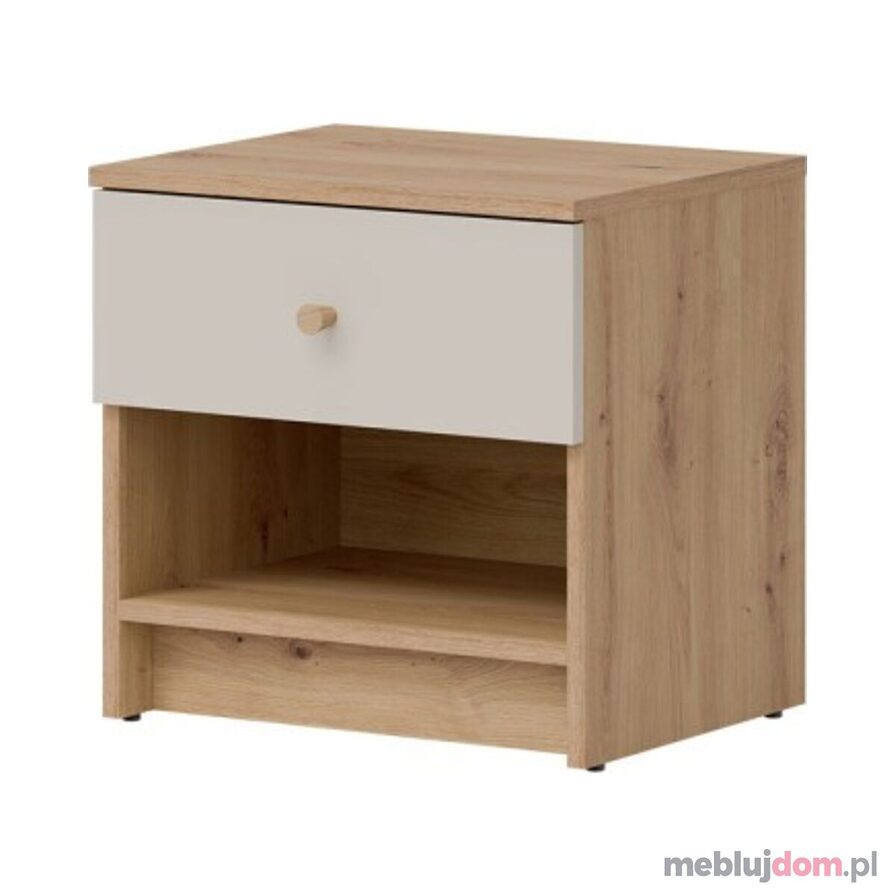 Szafka nocna TIMO TM10 w odcieniu dębu artisan i kaszmiru