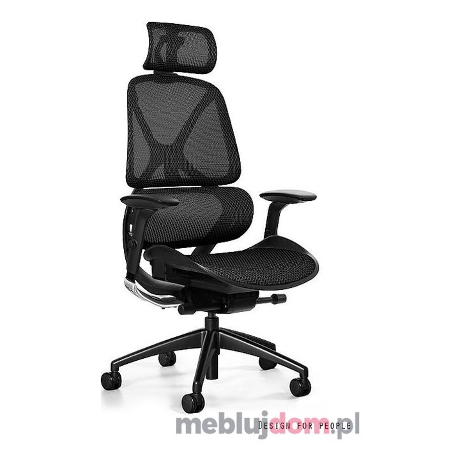 Fotel ergonomiczny AREO-X Unique czarna siatka / czarny x