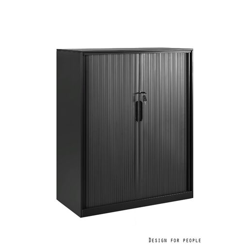 Komoda biurowa FB-643 Unique żaluzjowe drzwi ABS z zamkiem czarna