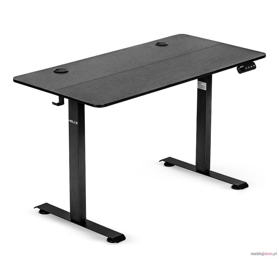 Biurko elektryczne z regulacją wysokości BLACK CARBON 140x70 cm Czarne