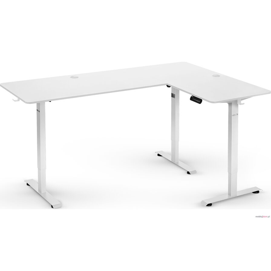 Biurko narożne elektryczne z regulacją wysokości WHITE 180x120