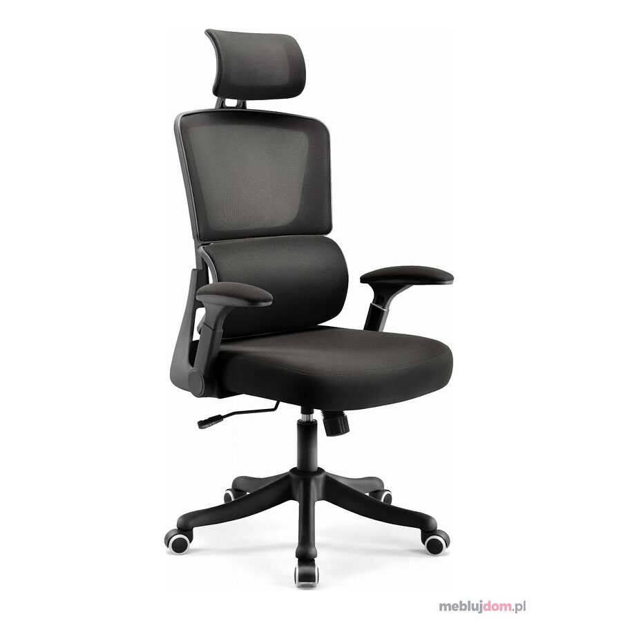 Fotel biurowy ergonomiczny HC-1011 Black Czarny Tkanina