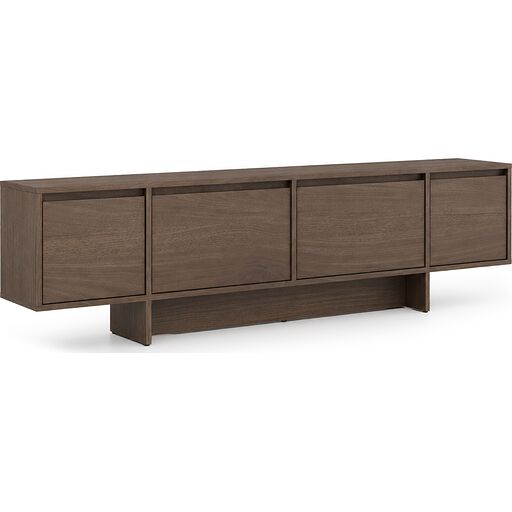 Szafka RTV czterodrzwiowa Zolia 180 cm na cokole - orzech elegant