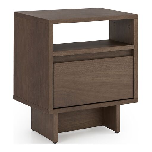 Szafka nocna Zolia 40 cm z szufladą na cokole - orzech elegant