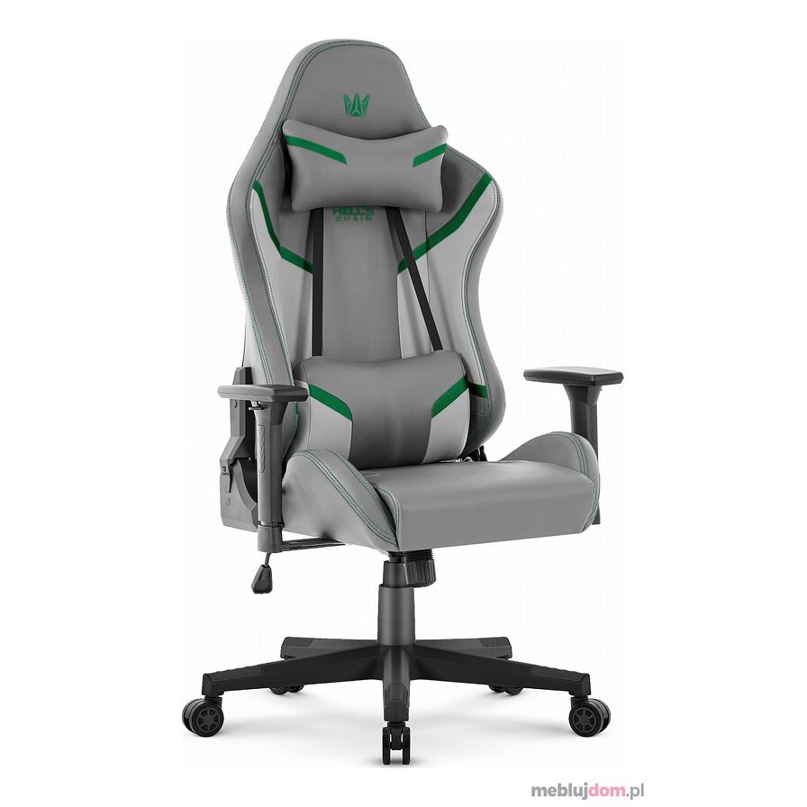 Fotel gamingowy HC- 2002 Grey Green Szary Zielony Ekoskóra Premium