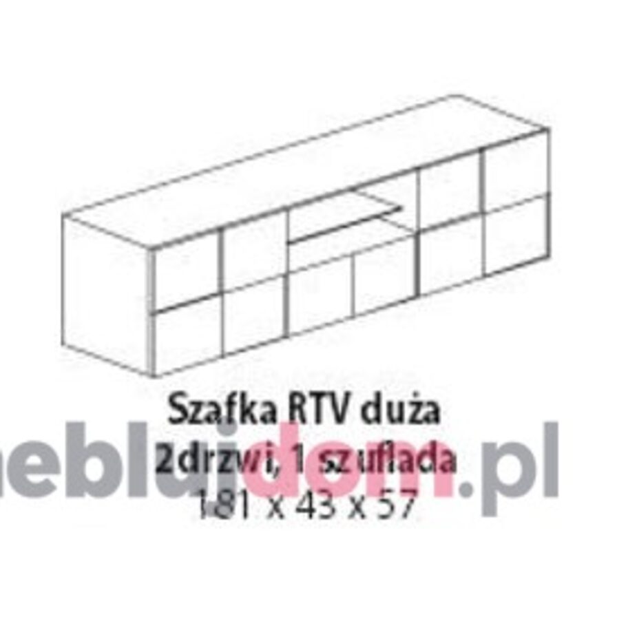 Szafka RTV DAMA duża 2D1S wymiary