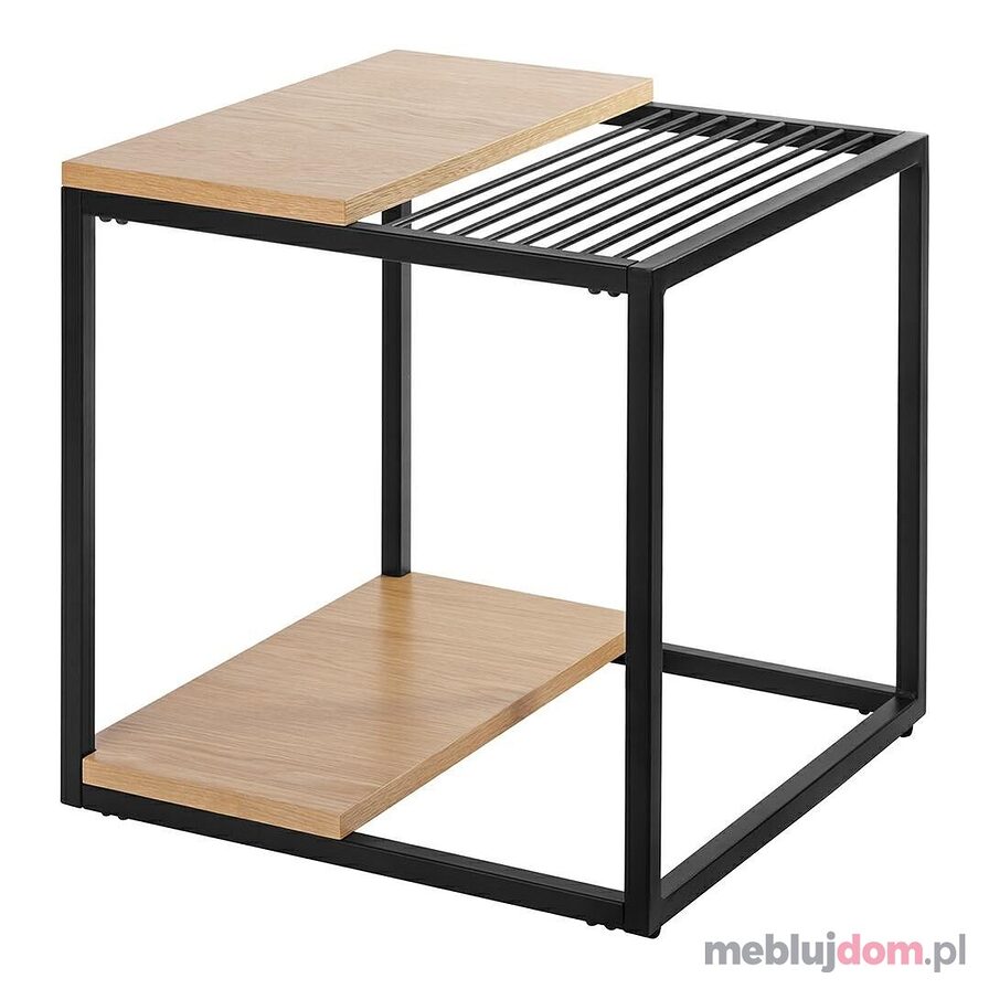 Stolik GALLER dąb - gazetnik MDF metal