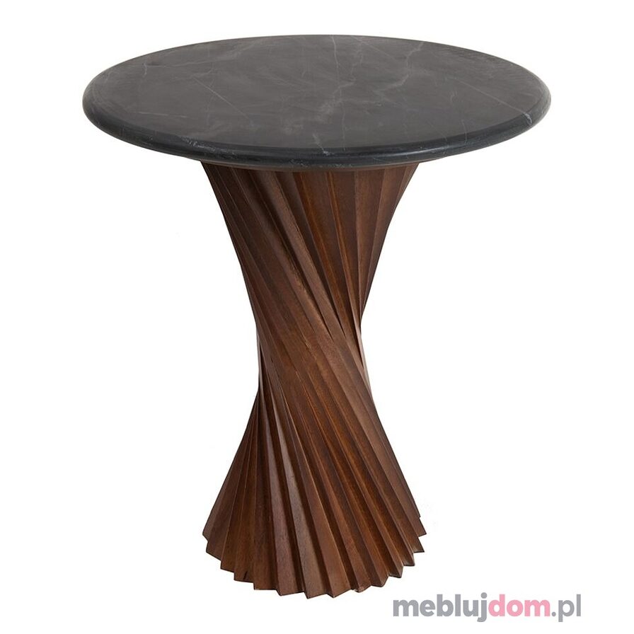 MaMaison stolik TANGO 45 czarny marmur / drewno mango