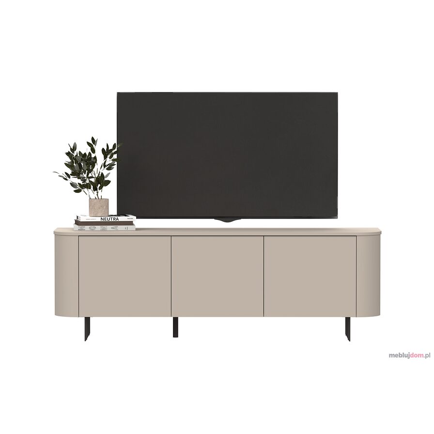 Szafka RTV ORTISEI 3D niska komoda w kolorze kaszmir na nóżkach