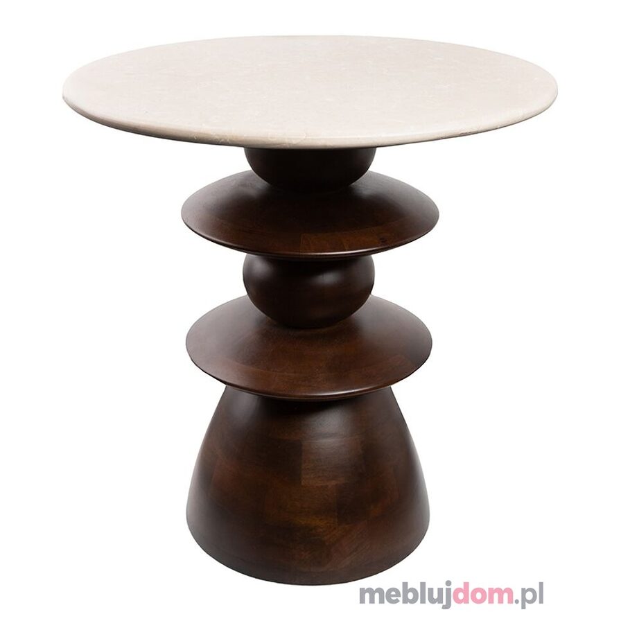 MaMaison stolik RONDA 50 drewno mango / marmur