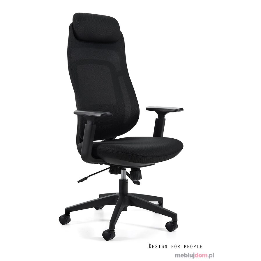 Fotel pracowniczy NEXO Unique tkanina membranowa czarna