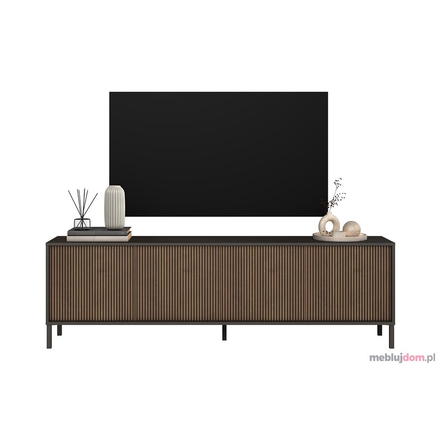 Szafka RTV CORTINA 4D czterodrzwiowa w kolorze lava + dąb mercure