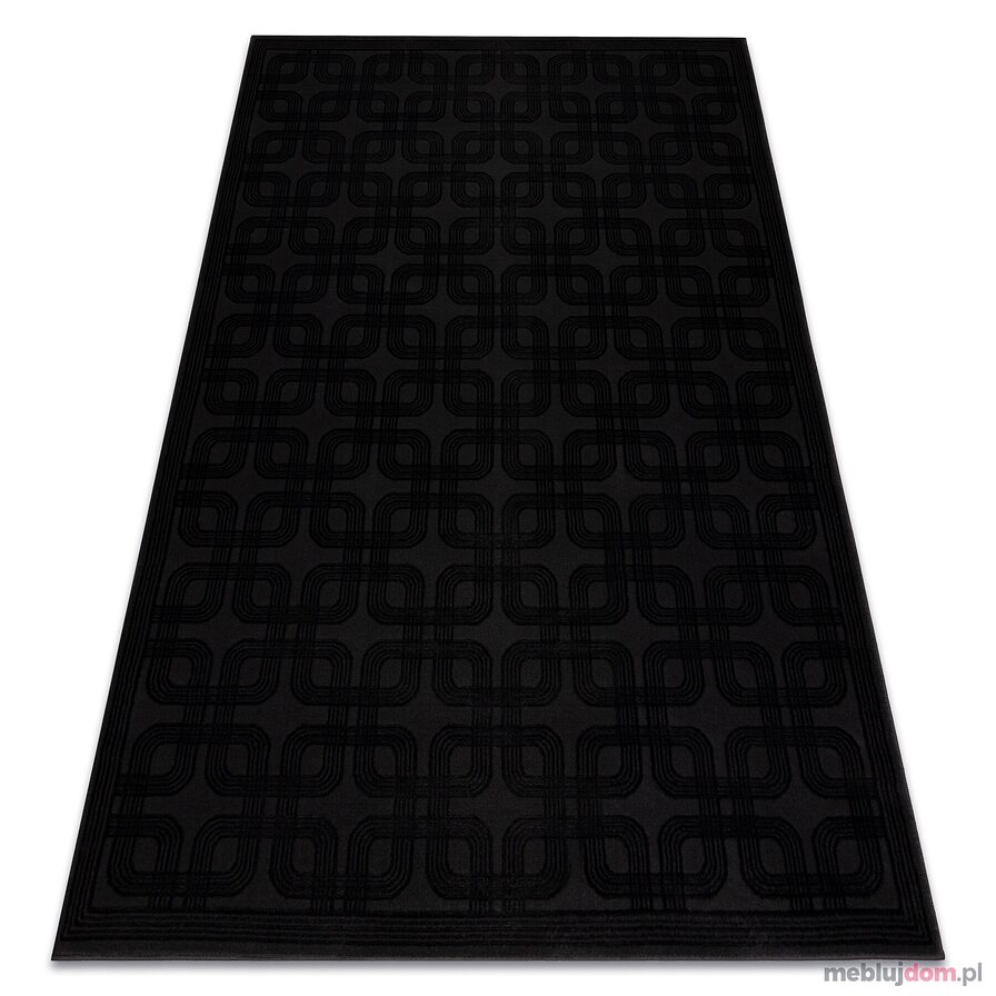 Dywan AURA J2556A czarny / antracyt - Geometryczny, strukturalny, nowoczesny