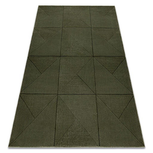 Dywan AURA J2624A zielony - Geometryczny, strukturalny, nowoczesny